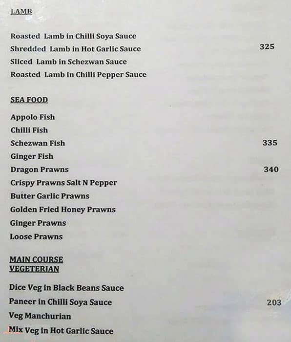 Sarvi menu