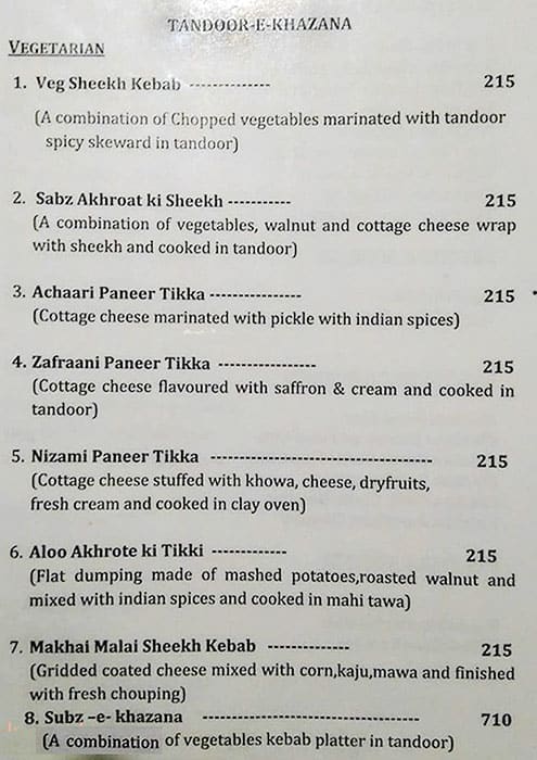 Sarvi menu
