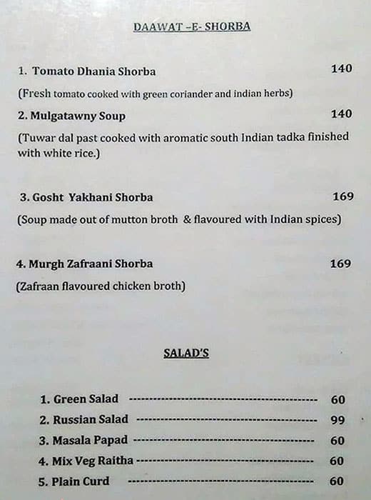 Sarvi menu