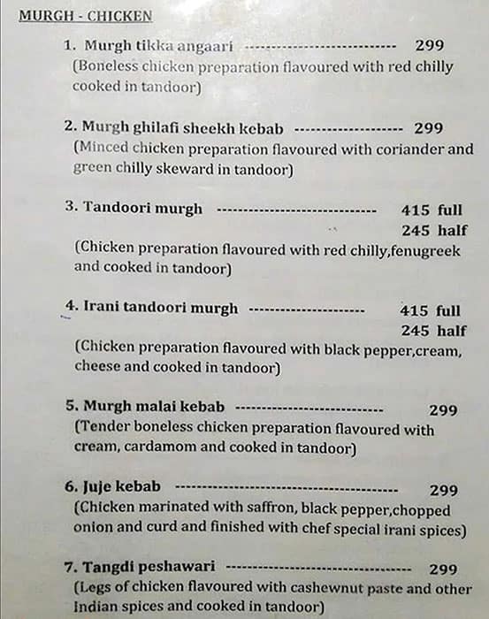 Sarvi menu