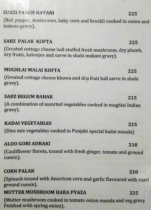 Sarvi menu