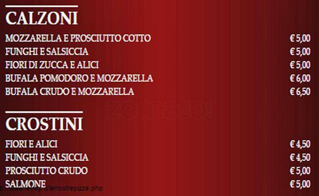 Menu di Pizzeria le tre P 
