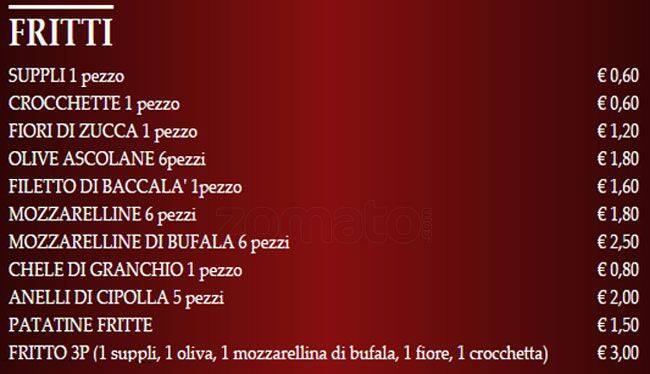 Menu di Pizzeria le tre P 
