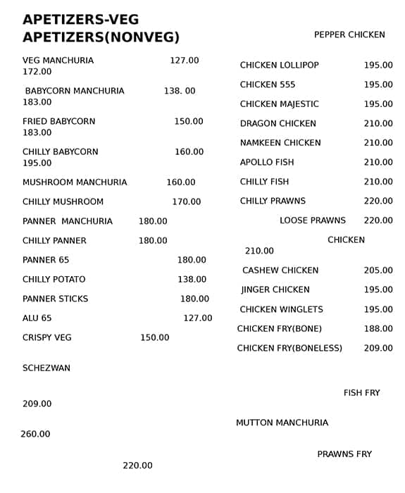 Menu at Red Cherry Bakers & Restaurant, Visakhapatnam, Gajuwaka