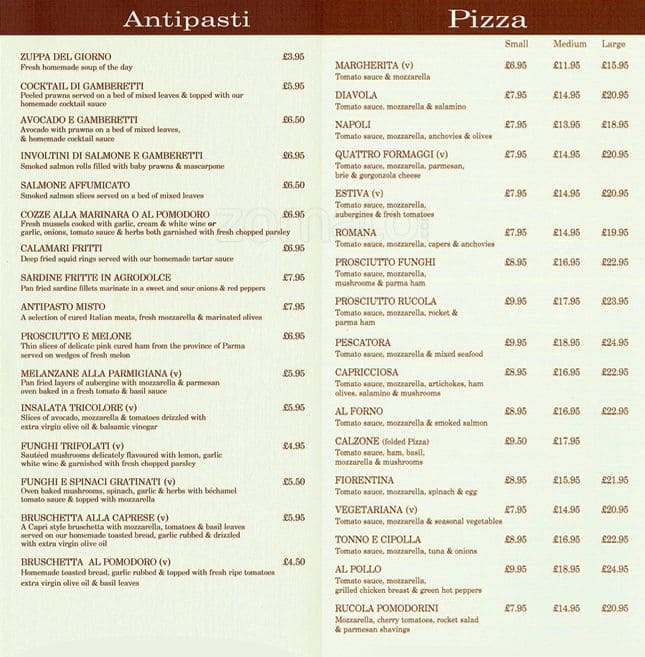 Al Forno Menu, Menu for Al Forno, Wimbledon, London Zomato UK