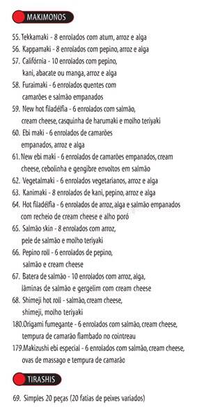 Origami - (Shopping da Gávea) cardápio