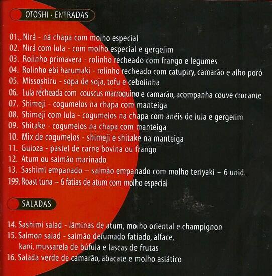 Origami - (Shopping da Gávea) cardápio