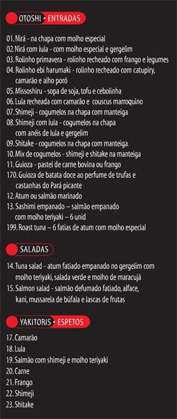 Origami - (Shopping da Gávea) cardápio