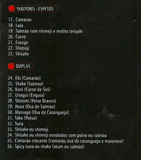 Origami - (Shopping da Gávea) cardápio