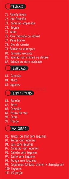 Origami - (Shopping da Gávea) cardápio
