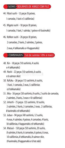 Origami - (Shopping da Gávea) cardápio