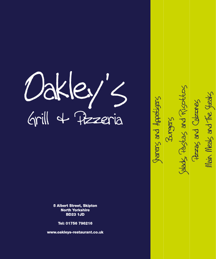 Oakley's Grill & Pizzeria Menu Zomato UK