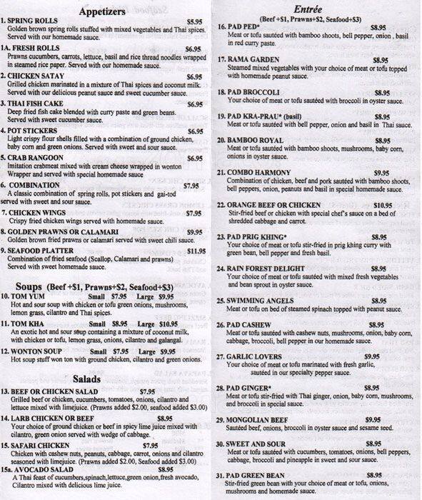 Thai on Hilands Menu, Menu for Thai on Hilands, Renton, Renton