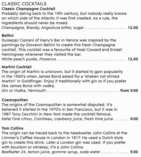 Addendum menu