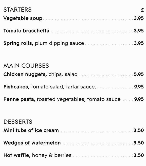 Addendum menu