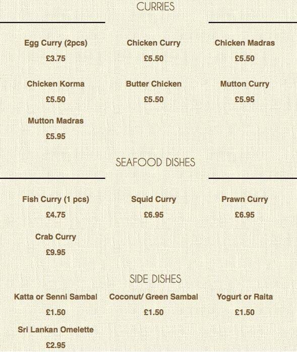 Eastern Fire menu