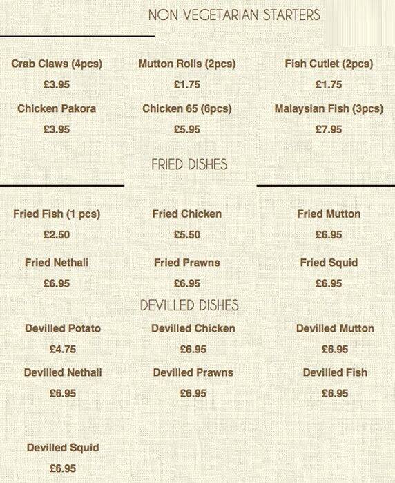 Eastern Fire menu
