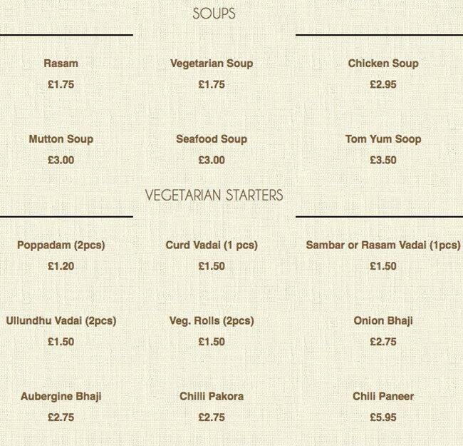 Eastern Fire menu