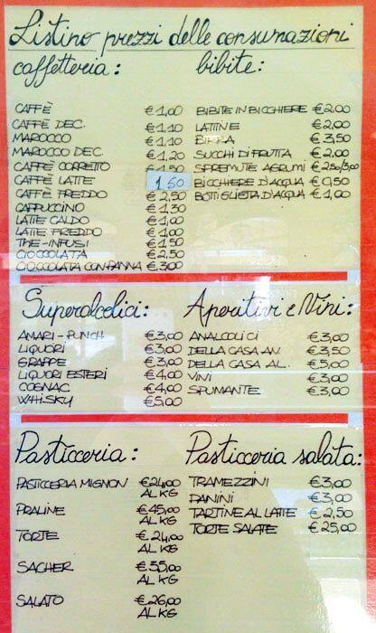 Menu di Giovanni Spinelli 