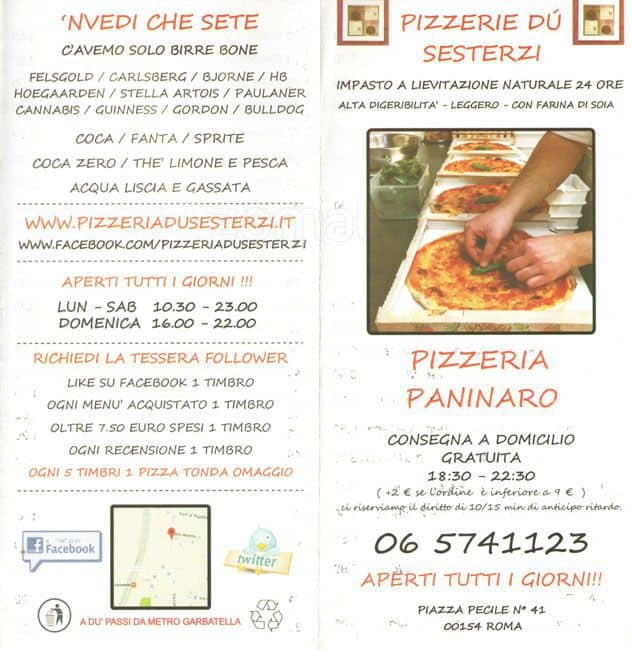 Menu di Pizzeria du Sesterzi 