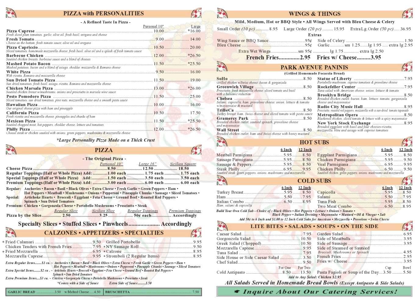 Menu at Empire Pizza Cafe, Fort Lauderdale