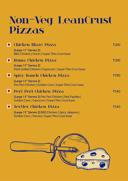 LeanCrust Pizza - ThinCrust Experts menu