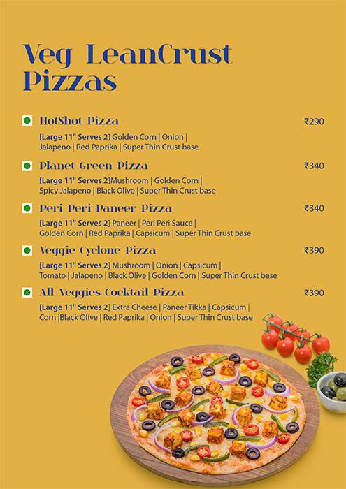 LeanCrust Pizza - ThinCrust Experts menu