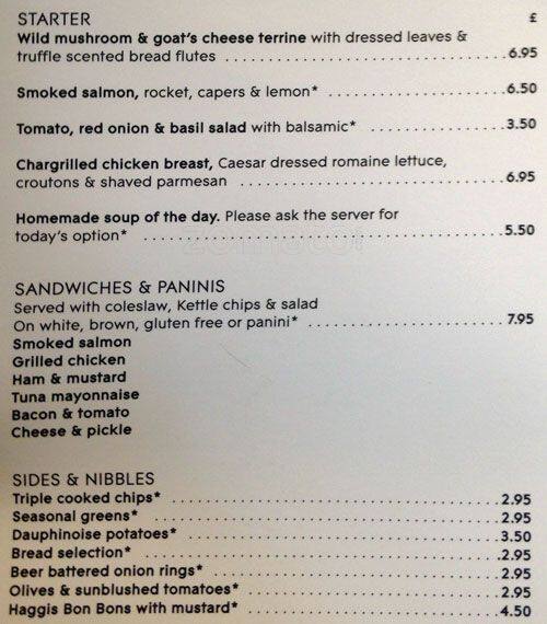 Agua menu