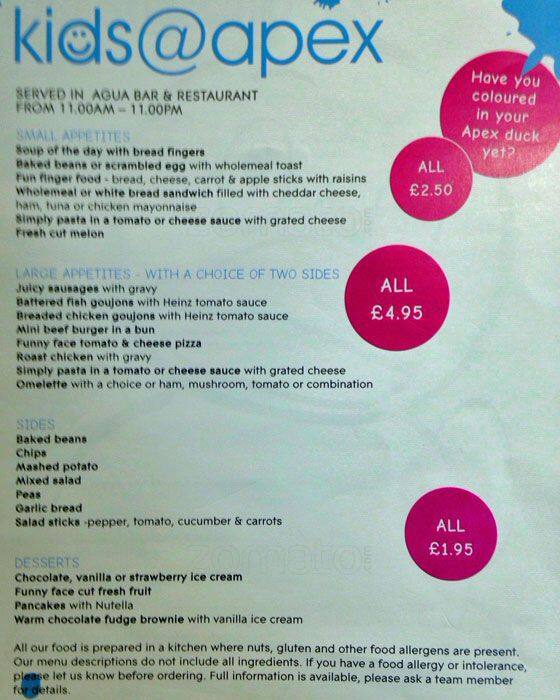 Agua menu