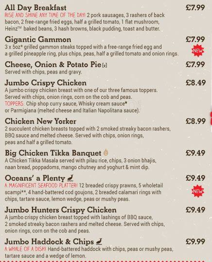 Menu at The Projectionist pub & bar, Renfrew, Soar At Intu Braehead ...