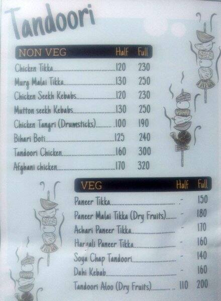 Menu at Swadish Food, New Delhi