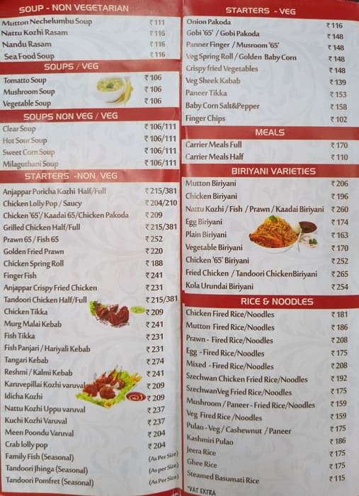 Anjappar Chettinadu Restaurant Menu