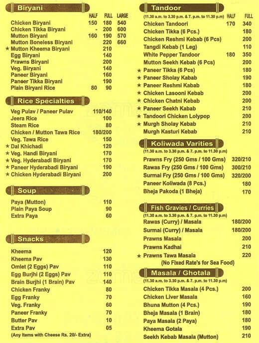 Borivali Biryani Centre Menu, Menu For Borivali Biryani Centre ...