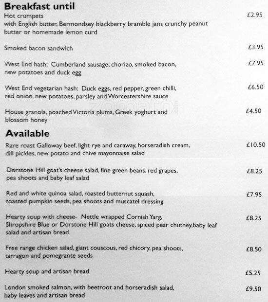 The Cafe Foyles Menu Zomato UK