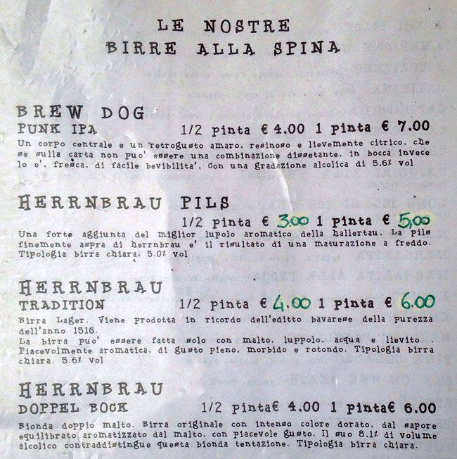 TB & B Speisekarte