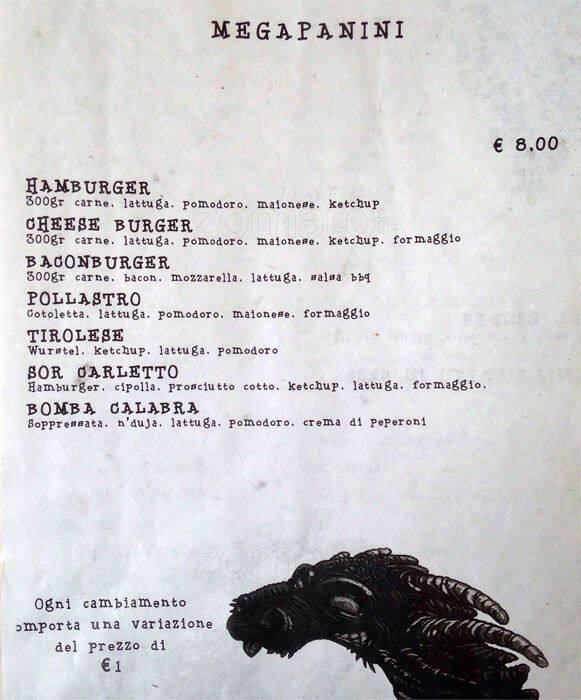 TB & B Speisekarte