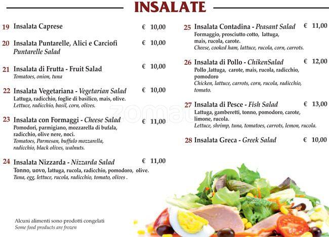 Menu di Vacanza Romana 