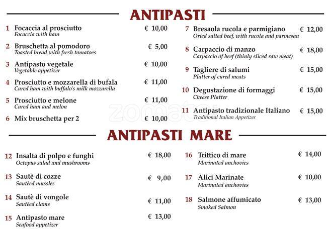 Menu di Vacanza Romana 