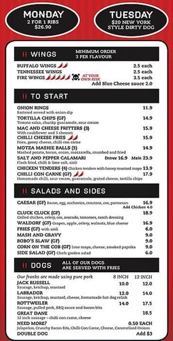 Bobo's Diner Menu, Menu for Bobo's Diner, Ivanhoe, Melbourne ...