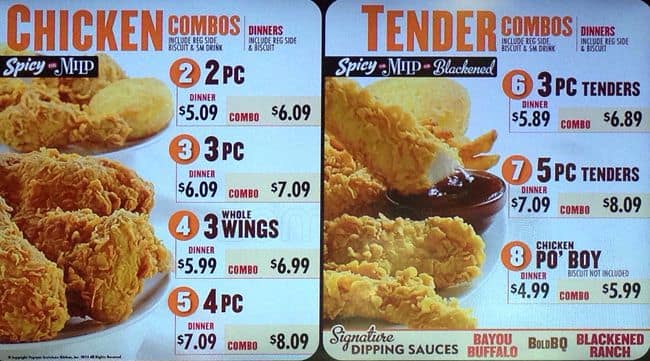 popeyes recent menu