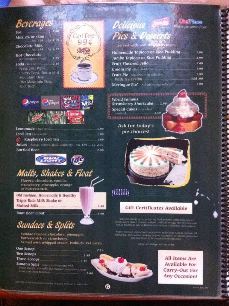 Menu at Golden Basket Restaurant, Green Bay