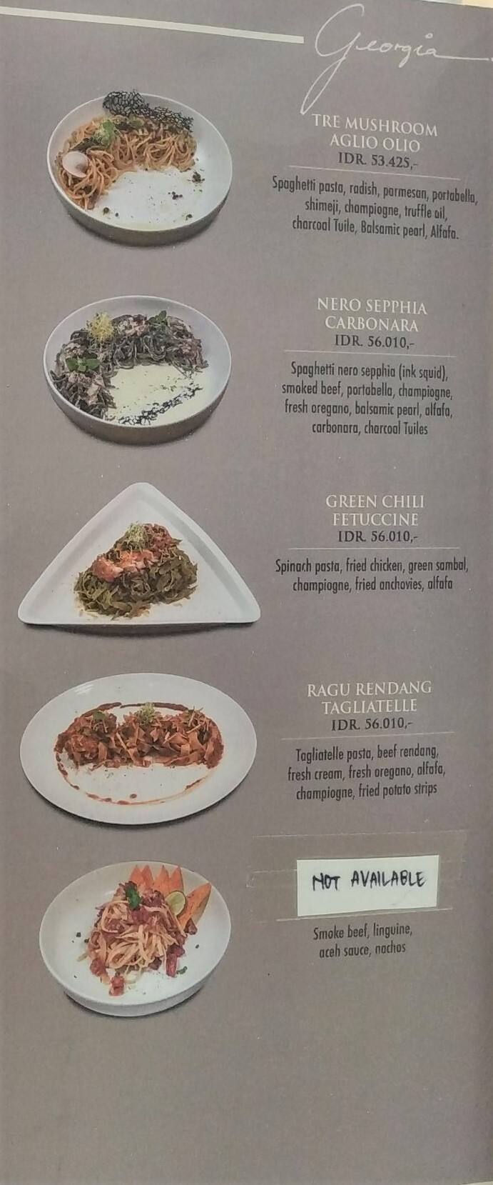Menu at restaurant, West Jakarta