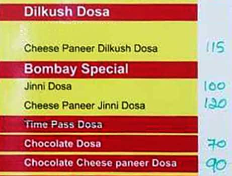 Real Fresh Dosa Corner menu