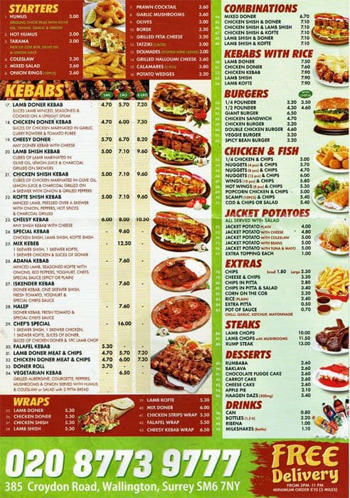 Kebab Time Menu, Menu for Kebab Time, Wallington, London - Zomato UK