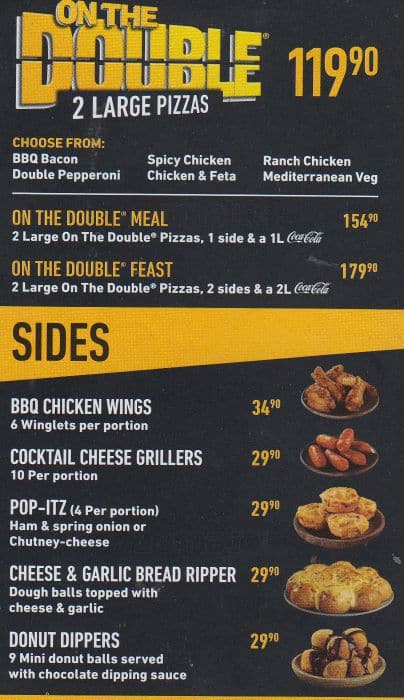 Menu At DEBONAIRS PIZZA Restaurant, Pretoria, Hatfield Plaza