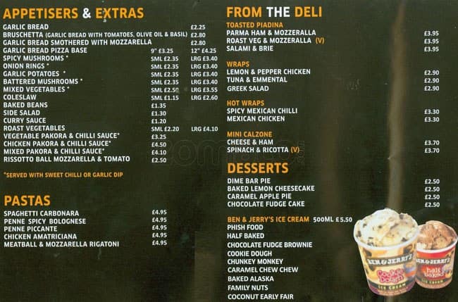 Rapido menu