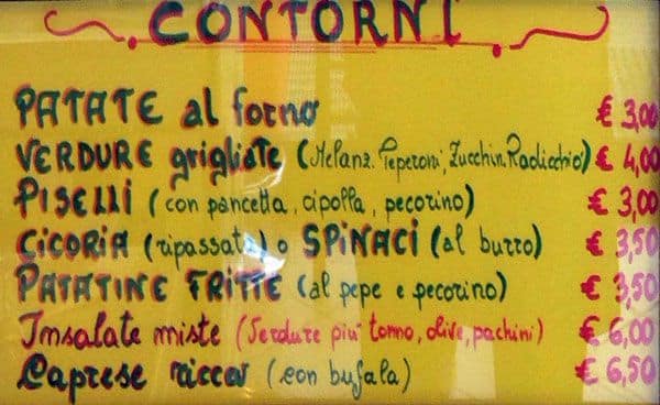 Menu di Le Ancore 