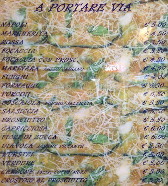 Menu di Bar Sebino 