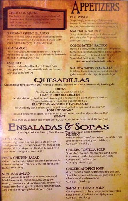 The Armadillo Menu, Menu for The Armadillo, Aurora, Denver - Urbanspoon ...