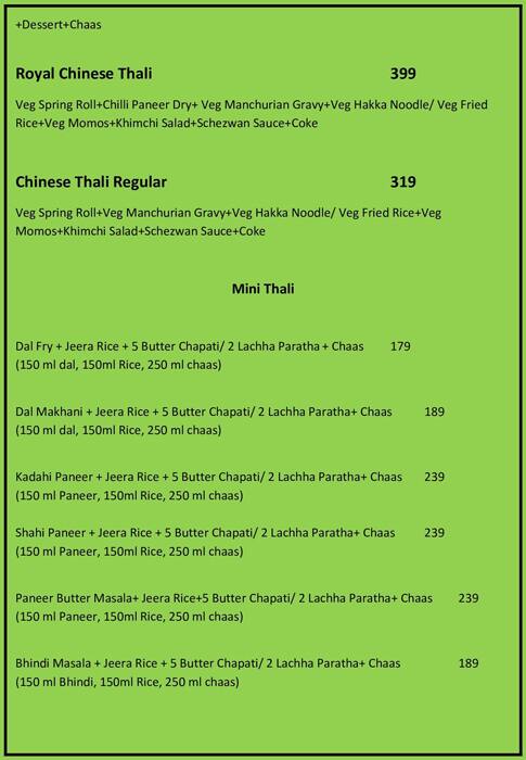 Thali Nation menu